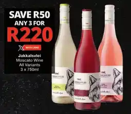 Checkers Jakkalsvlei Moscato Wine All Variants offer