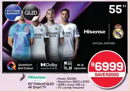 Pick n Pay Hypermarket Hisense 55" (140cm) QLED 4K Smart TV offer