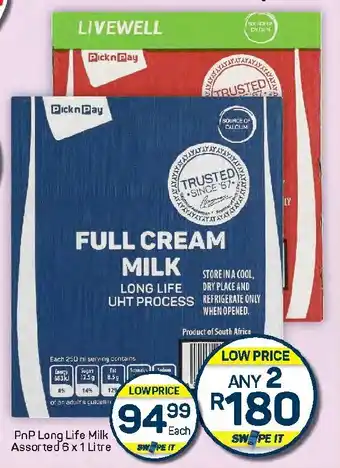 Pick n Pay Hypermarket PnP Long Life Milk Assorted offer