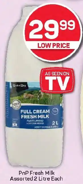 Pick n Pay Hypermarket PnP Fresh Milk Assorted offer