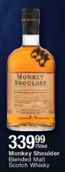 Checkers Liquor Shop Monkey Shoulder Blended Malt Scotch Whisky 750ml offer