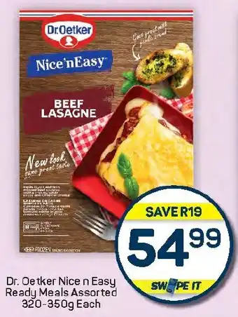 Pick n Pay Hypermarket Dr. Oetker Nice n Easy Ready Meals Assorted offer