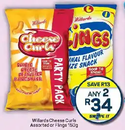Willards Cheese Curls Assorted or Flings