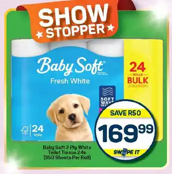 Pick n Pay Hypermarket Baby Soft 2 Ply White Toilet Tissue offer