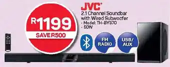 Pick n Pay Hypermarket JVC 2.1 Channel Soundbar with Wired Subwoofer offer