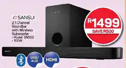 Pick n Pay Hypermarket SANSUI 2.1 Channel Soundbar with Wireless Subwoofer offer