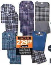 Checkers Hyper Men's Fleece & Flannel Pyjamas-Per Set offer
