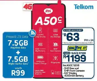 Pick n Pay Hypermarket Itel A50C 32GB offer