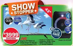 Pick n Pay Hypermarket Buy JVC 43" (109cm) QLED Smart TV and GET Party Speaker FREE offer