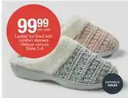 Checkers Hyper Ladies FurLined Knit Comfort Slippers-Per Pair offer