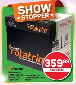 Pick n Pay Hypermarket Mondi Rotatrim A4 Multi-Purpose Photocopy Paper Box offer