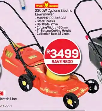 Pick n Pay Hypermarket WOLF Garden 2200W Cyclone Electric Lawnmower offer