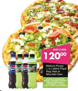 Save Hyper Medium Pizzas + Pepsi Reg/ Max or Mountain Dew offer