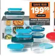 Checkers Hyper Home Discovery 20 Piece Glass Container Set-Per Set offer