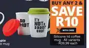 Checkers Hyper Silicone Lid Coffee Mug-Each offer