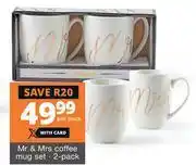 Checkers Hyper Mr & Mrs Coffee Mug Set-2's Per Pack offer