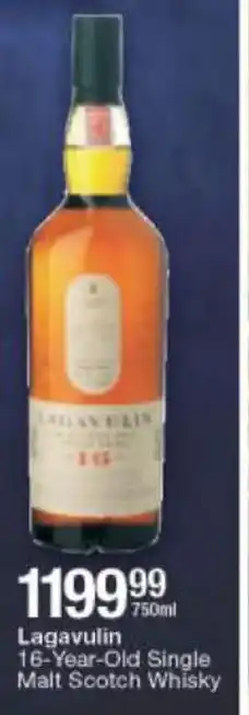 Checkers Liquor Shop Lagavulin 16-Year-Old Single Malt Scotch Whisky 750ml offer