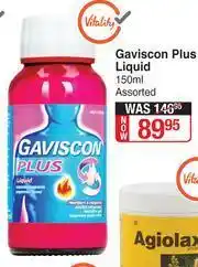 Dis-Chem Gaviscon Plus Liquid Assorted-150ml offer