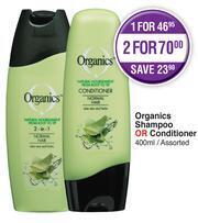 Dis-Chem Organics Shampoo Or Conditioner Assorted-400ml Each offer