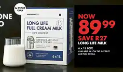 Woolworths Long life full cream milk offer