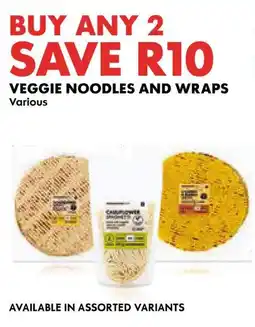 Woolworths Veggie noodles and wraps offer