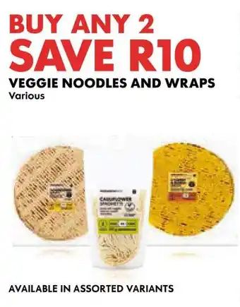 Woolworths Veggie noodles and wraps offer