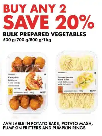 Woolworths Bulk prepared vegetables offer