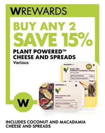 Woolworths Plant powered cheese and spreads offer