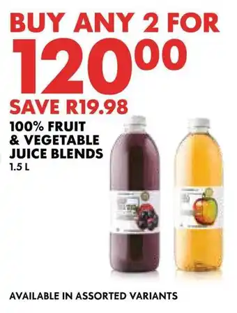 Woolworths 100% fruit & vegetable juice blends offer