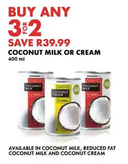 Woolworths Coconut milk or cream offer