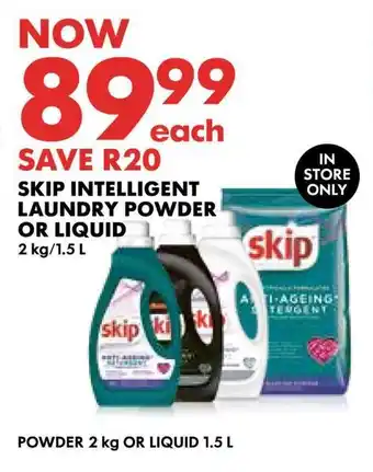 Woolworths Skip intelligent laundry powder or liquid offer