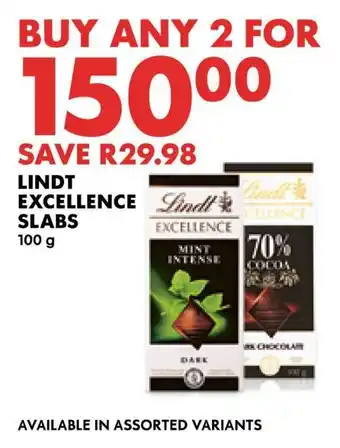 Woolworths Lindt excellence slabs offer