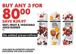 Woolworths 100% fruit & vegetable juice blends offer