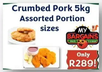 Foodeez Crumbed Pork Assorted Portion sizes offer