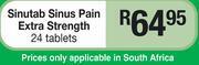 Dis-Chem Sinutab Sinus Pain Extra Strength-24 Tablets offer