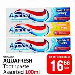 KitKat Cash and Carry AQUAFRESH Toothpaste Assorted offer