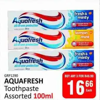 KitKat Cash and Carry AQUAFRESH Toothpaste Assorted offer