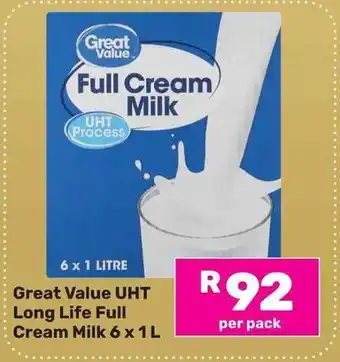 Game Great Value UHT Long Life Full Cream Milk offer