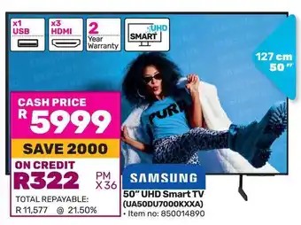 Game SAMSUNG 50" UHD Smart TV offer