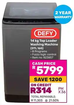 Game DEFY Top Loader Washing Machine (DTL 160) offer