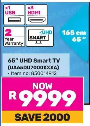 Game SAMSUNG 65" UHD Smart TV offer