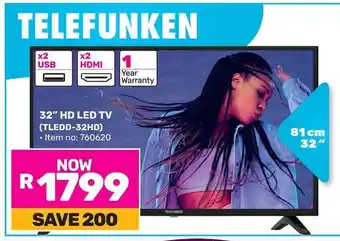 Game TELEFUNKEN 32" HD LED TV offer