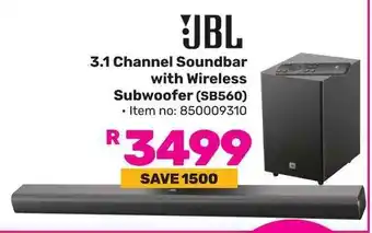 Game JBL 3.1 Channel Soundbar with Wireless Subwoofer (SB560) offer