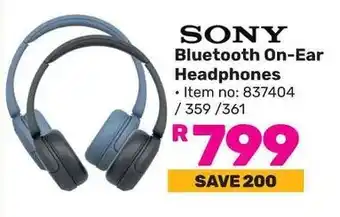 Game SONY Bluetooth On-Ear Headphones offer