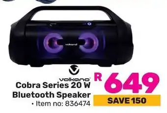 Game Volkano Cobra Series 20 W Bluetooth Speaker offer