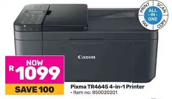 Game Canon Pixma TR4645 4-in-1 Printer offer