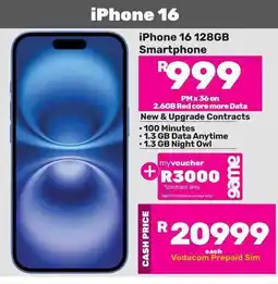 Game iPhone 16 128GB Smartphone offer