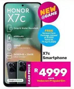 Game HONOR X7c Smartphone offer