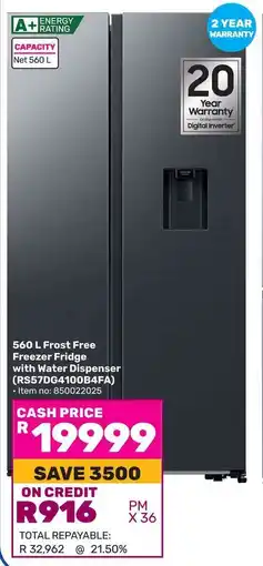 Game SAMSUNG Frost Free Freezer Fridge with Water Dispenser offer