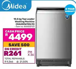 Game Midea Top Loader Washing Machine offer